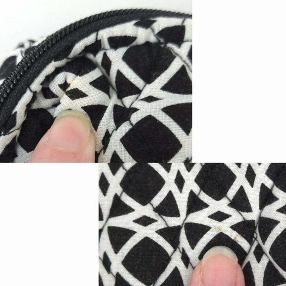 Vera Bradley Black &‎ White Night & Day Geo Quilted Cosmetic Bag